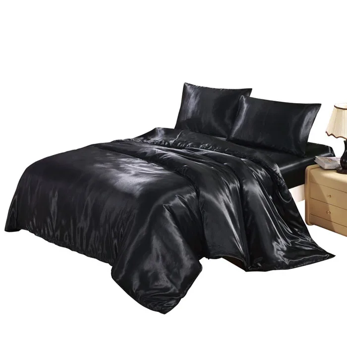 OEKO Certified In stock 22mm real silk bedding sheet natural silk duvet cover pillowcase 4pcs bed set mulberry silk duvet cover