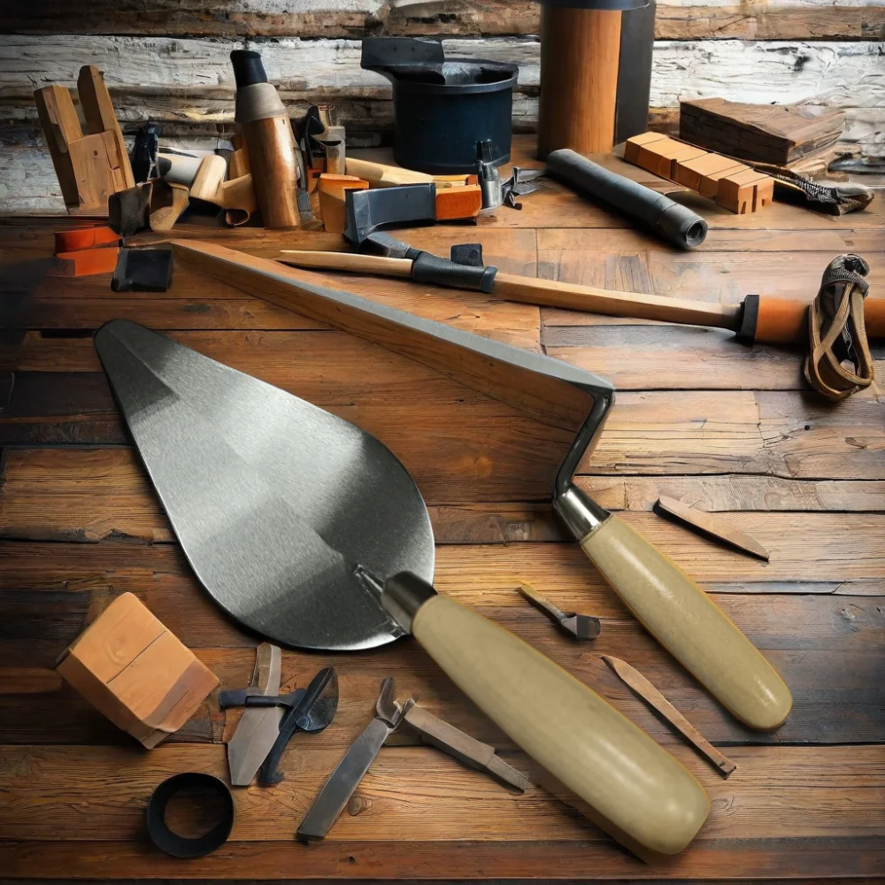 6 Inch Economic Type Trowel Carbon Steel Blade with Wooden Handle Bricklaying Trowel