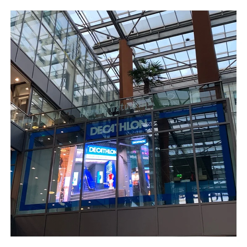 Shenzhern MDS super thin Transparent high-defination LED display  Mounting, hoisting, fixed mounting, support any size cutting