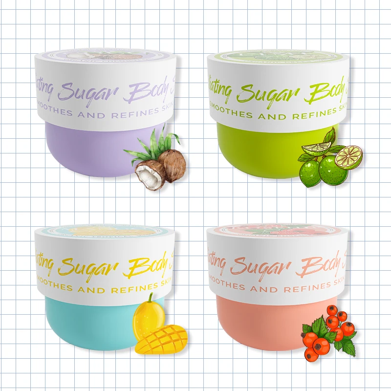 GRS Certified Recycled Coconut Custom Logo Wholesale Natural Exfoliating Whitening Organic Green Lime Fruit Sea Salt Body Scrubs