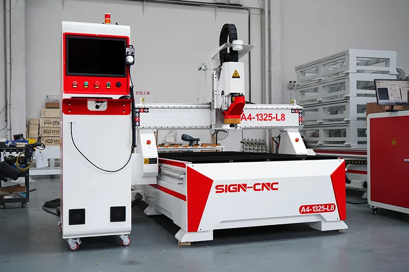 Automatic Tool CNC Machine A4-1325-L8-E Engraving CNC Router Woodworking Machinery Working on Wood/PVC/Aluminum/MDF