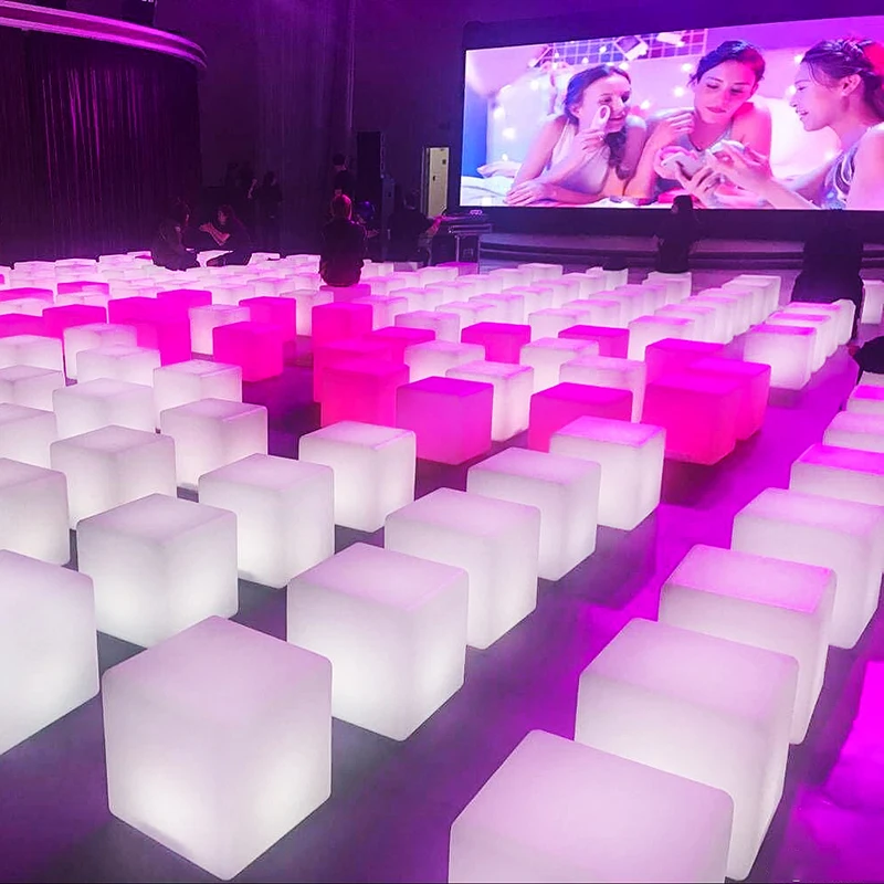 led sitting cube chair Outdoor RGB led cube chairs with 16 colors changing led cube chair furniture