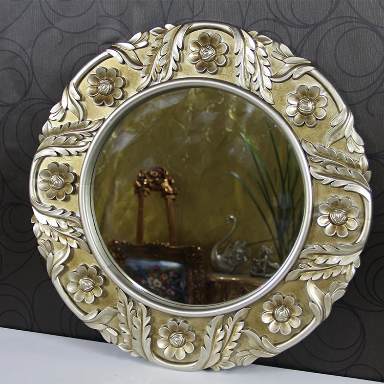 Large Antique Bathroom Decorative Wall Hanging Round Hotel Mirror With the White