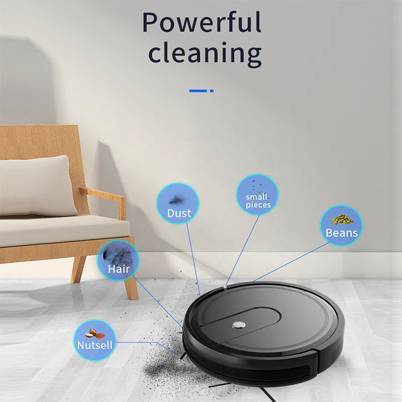 Tuya Smart Sweeping Robot Gyro Navigation Wet Dry Cleaning Function HEPA Filter Household