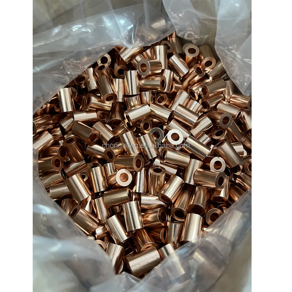 Steel Wire Rope Button Stop Clips Cable Ferrules Copper Sleeve Single Tube Crimp Loops Sleeve Assortment Kit