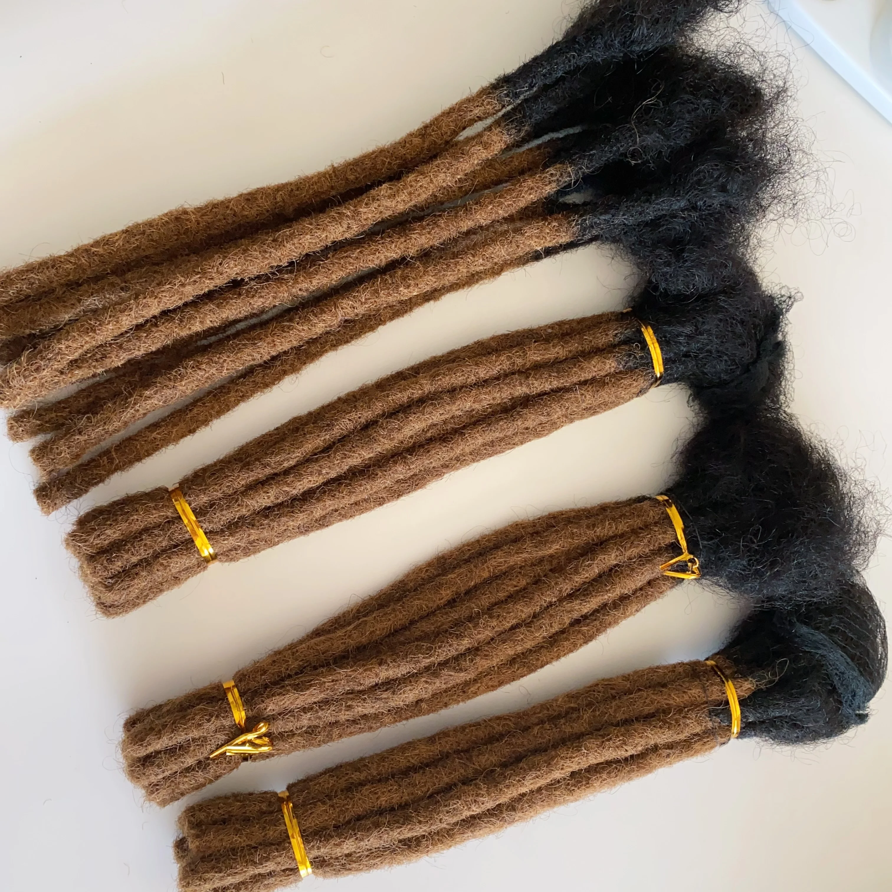 Fast shipping 100% Human hair Hand made crochet 1b 30 0.8 cm soft Hair braiding afro kinky black man ombre Dreadlocks Extensions