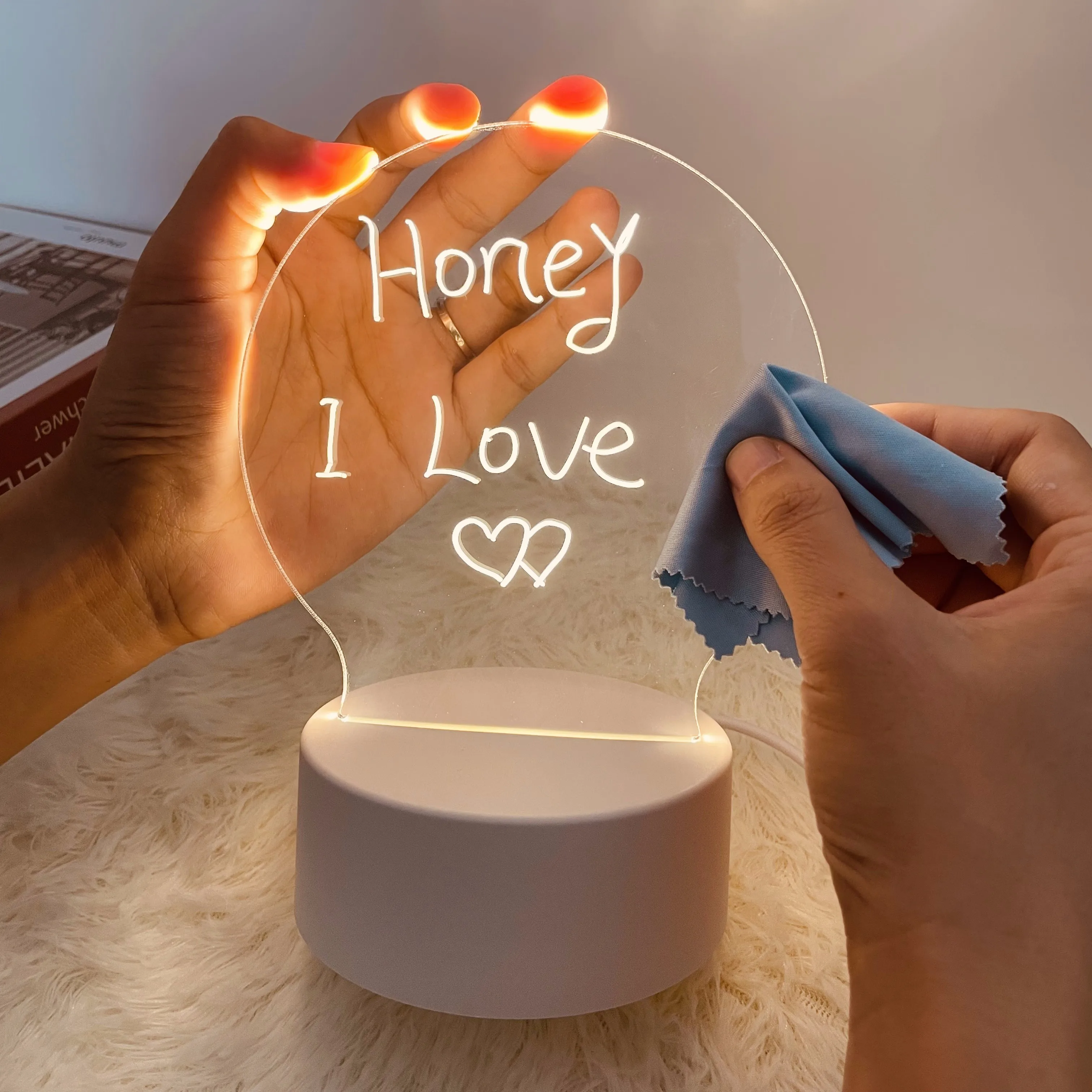 New product ideas 2024 DIY custom notepad Erasable luminous led message digital calendar innovation whiteboard calendar planner