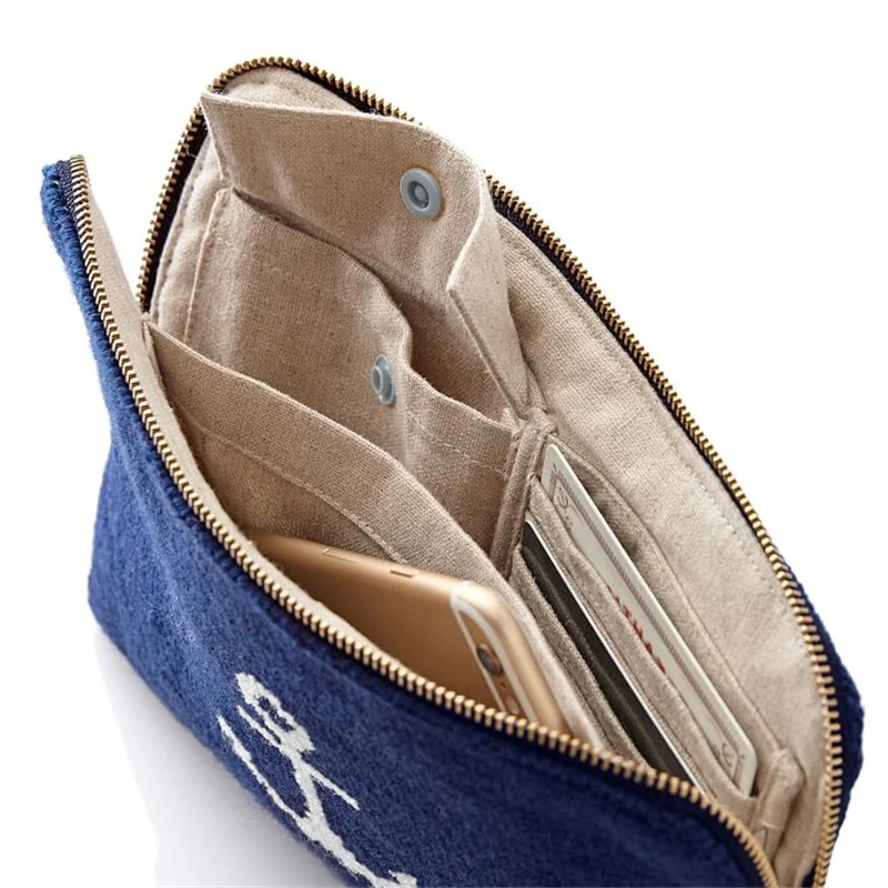 Personalized Initial Needlepoint Clutch Wallet Custom