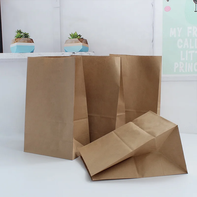 Disposable Kraft Paper Bag Takeaway Oil - Proof Packaging Bags Wholesale Simple Lovely Snacks Candy Bags