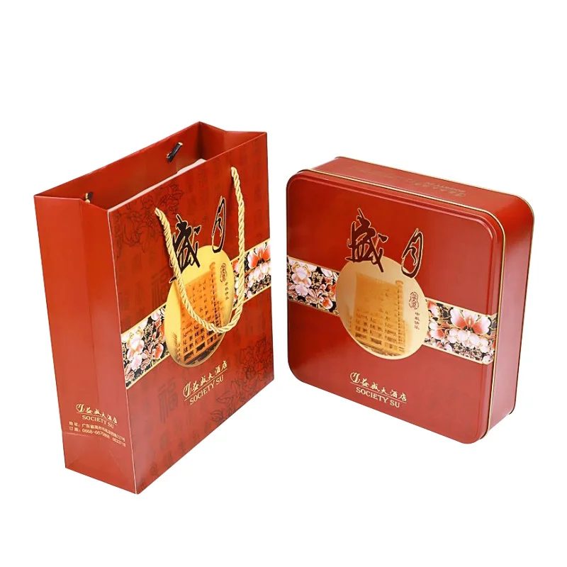 Производитель настраивает Луну торт и печенье металлическая жестяная коробка с упаковочными мешками