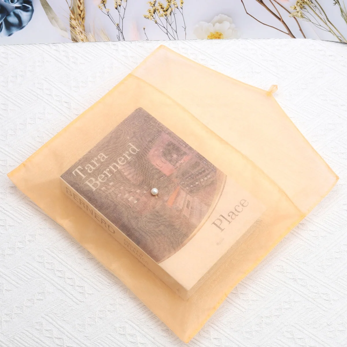 Luxury High Quality Organza Gift Dust Bag Custom Logo Printed Flap Envelope Organza Wedding Gift Packing Pouch