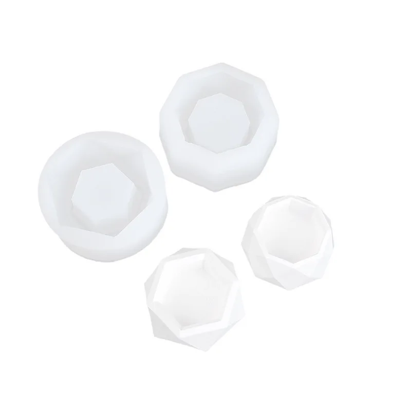 0847 Creative Octagonal Candy Cake Decoration DIY Baking Tools Fleshy Cement Flower Pot Silicone Mold