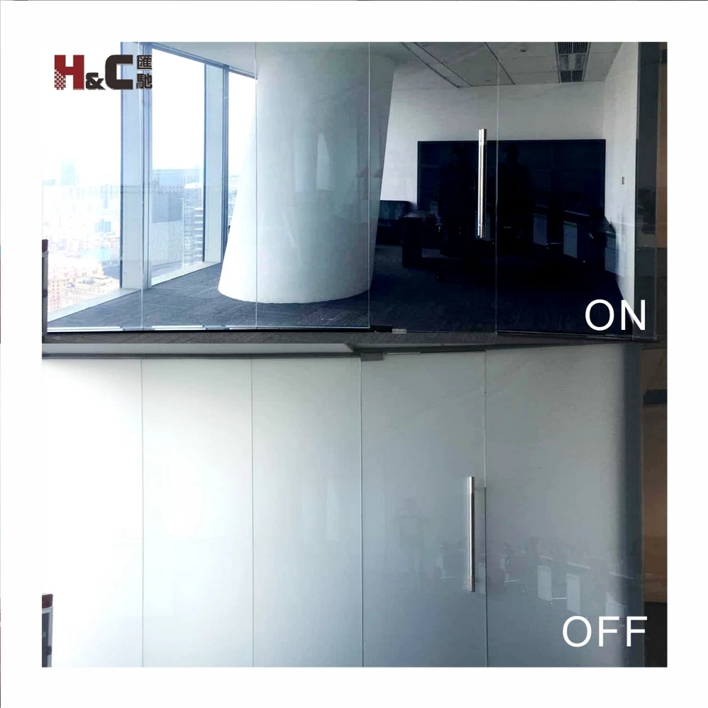 laminated pdlc film electrically window door dimmable clear tempered  switchable smart glass