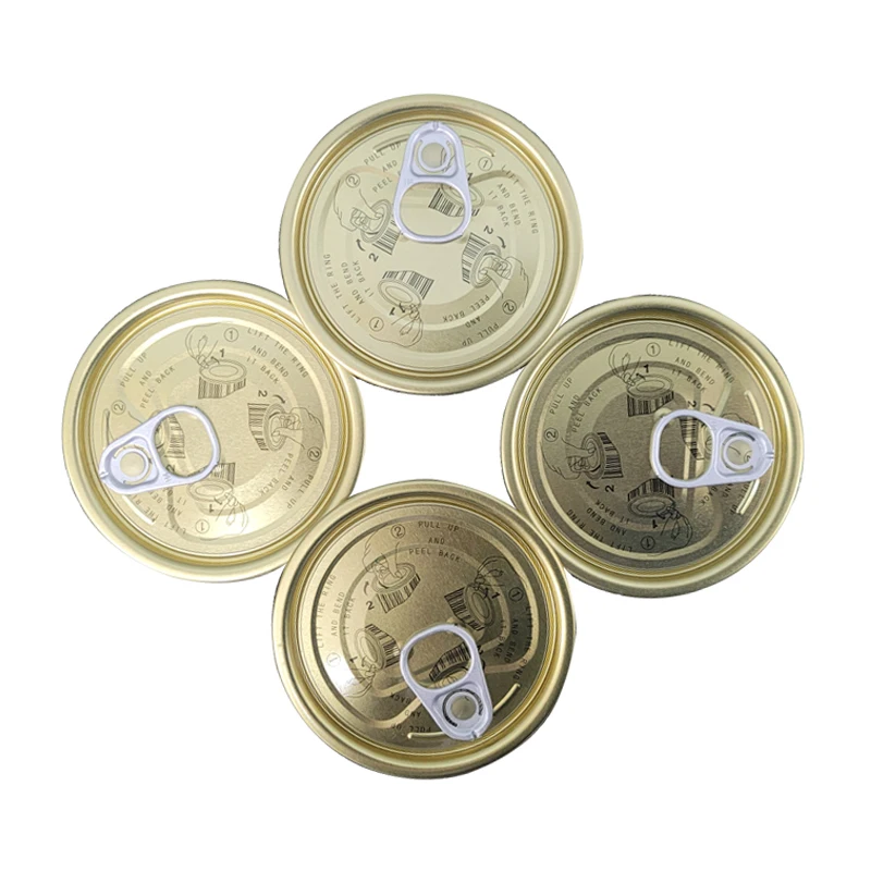 Tinplate EOE BPA Free 300# 73mm Round Tuna Fish Food Can  Easy Open End Lid