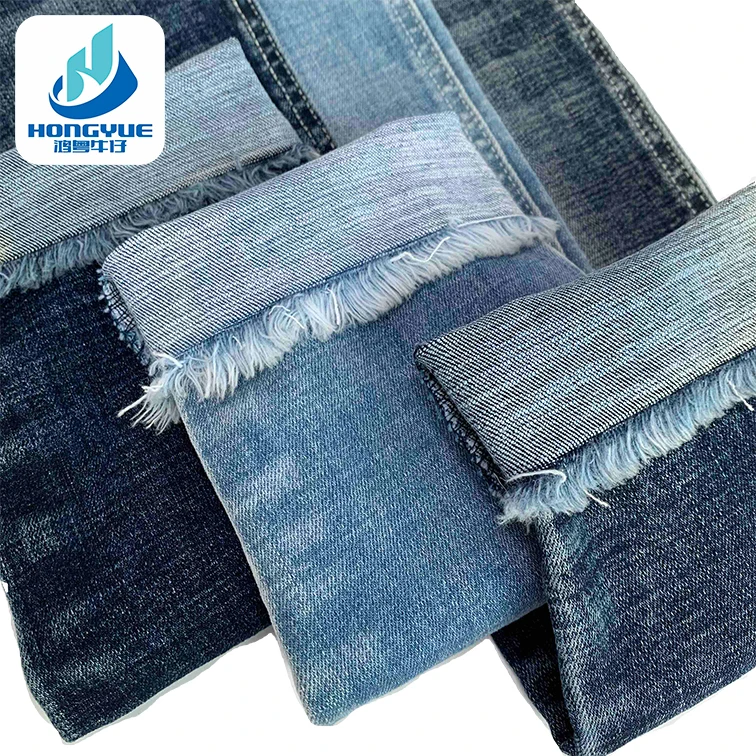 10.5oz Blue Cotton Spandex Good-stretch With Crosshatch Jeans Cotton Denim Fabric