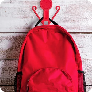 gym bag hung on the hook