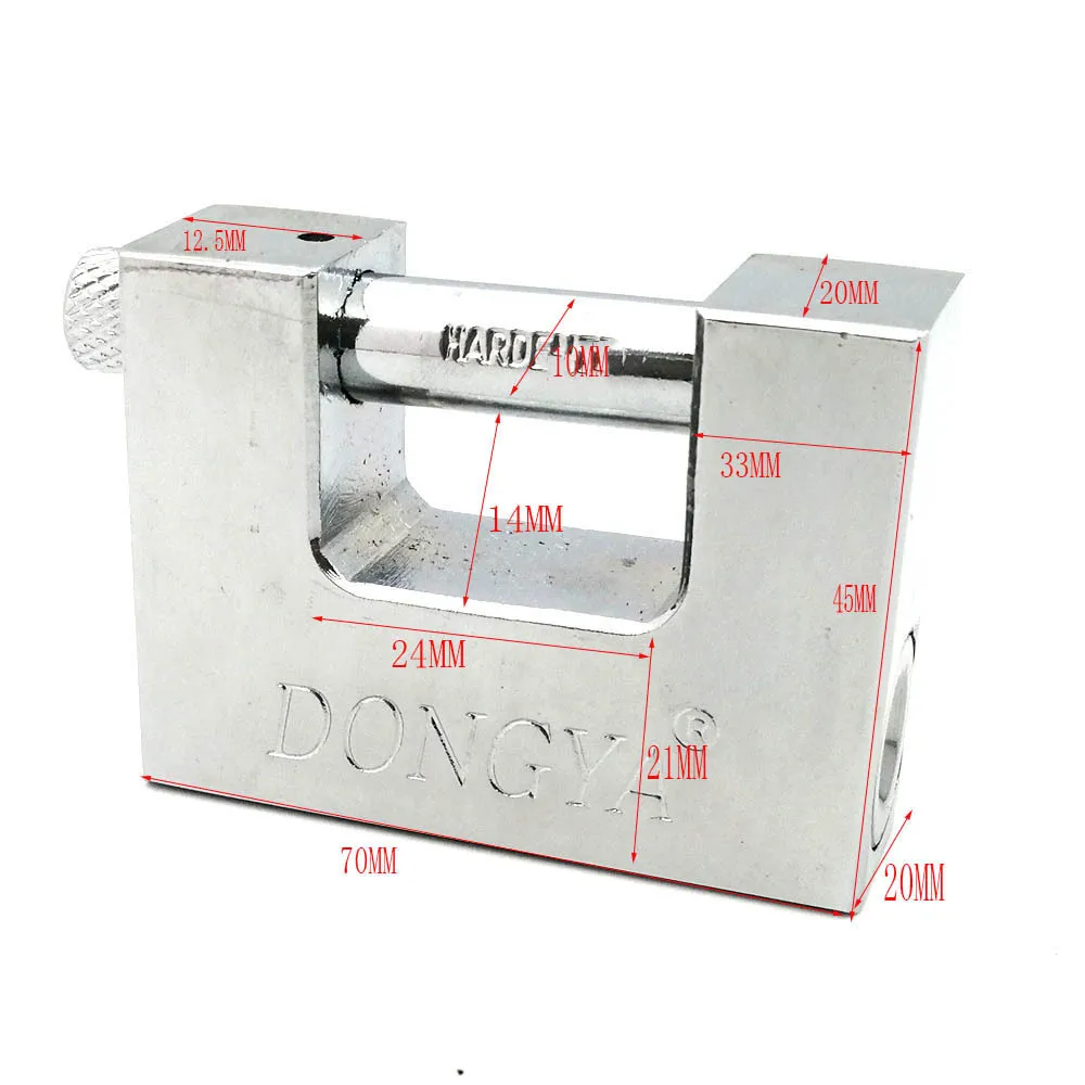Большой дверной замок, закаленный антирежущий железный навесной замок, антикоррозийный тяжелый прямоугольный железный навесной замок