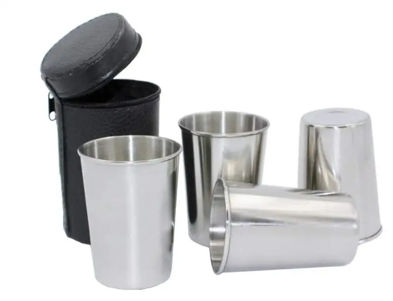 Premium Cheap Rustic Metal Shot Glasses Stainless Steel Mini Wine Cups Drinking Tumbler with custom logo