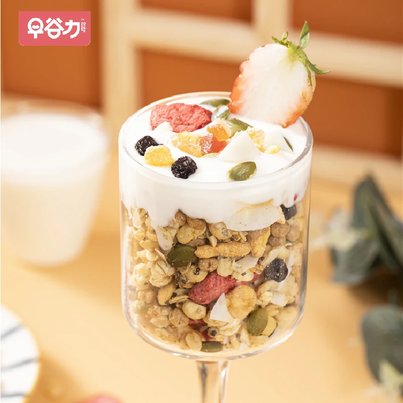 Cereal High Fiber Instant Chia Seed Wheat Oatmeal With Yoghurt Dried Fruit Nut 350g