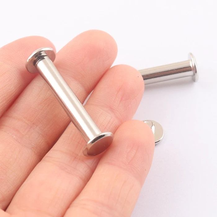 30mm metal flat head Chicago book binding screw for leather craft