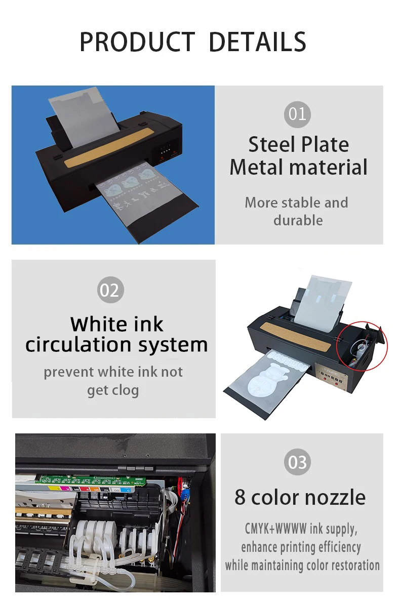 Новый высокоскоростной принтер 30 см A3 Dtf DX5 печатающая головка прямая печать на пленку L1800 для футболок заказ