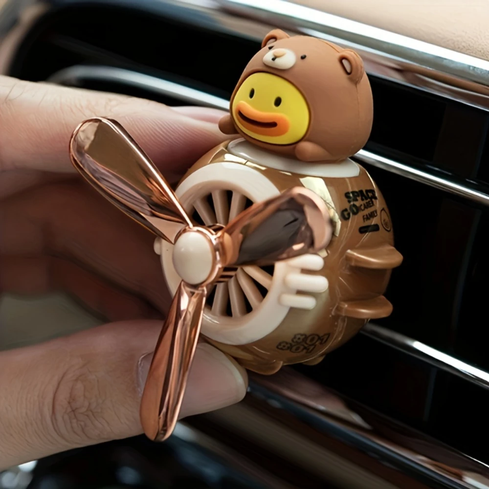 Car Air Conditioner Air Outlet Magnetic Suction Cartoon Doll Aromatherapy Car Ornaments Contains Cologne And Lemon Flavor Slices