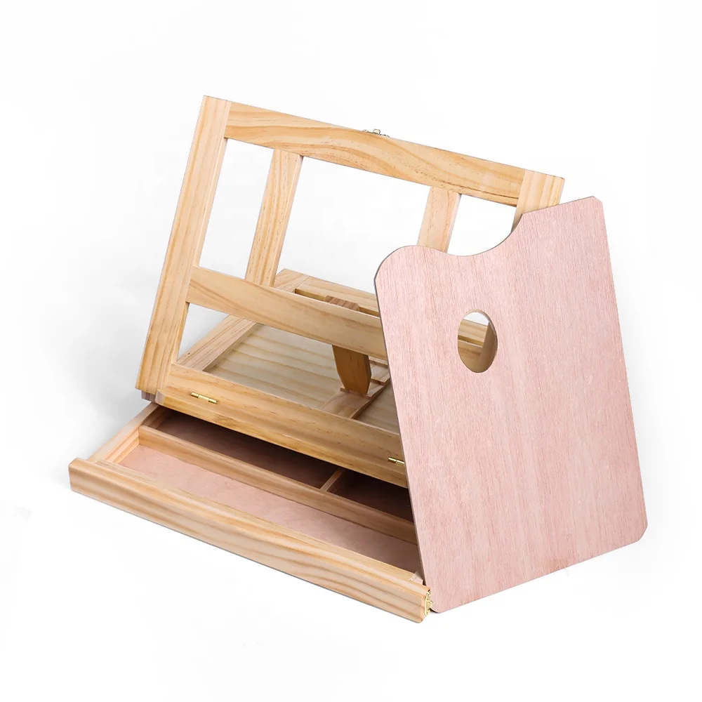 2020 Hot Sell High Quality Professional Artist Easel Wooden Folding Mini Table Top Easel With Storage Box