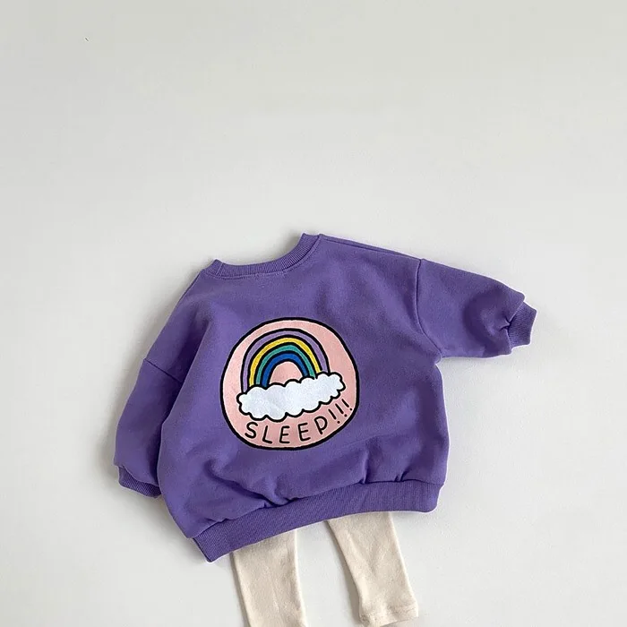 
2021 Spring New Baby Clothes Rainbow Hoodies 