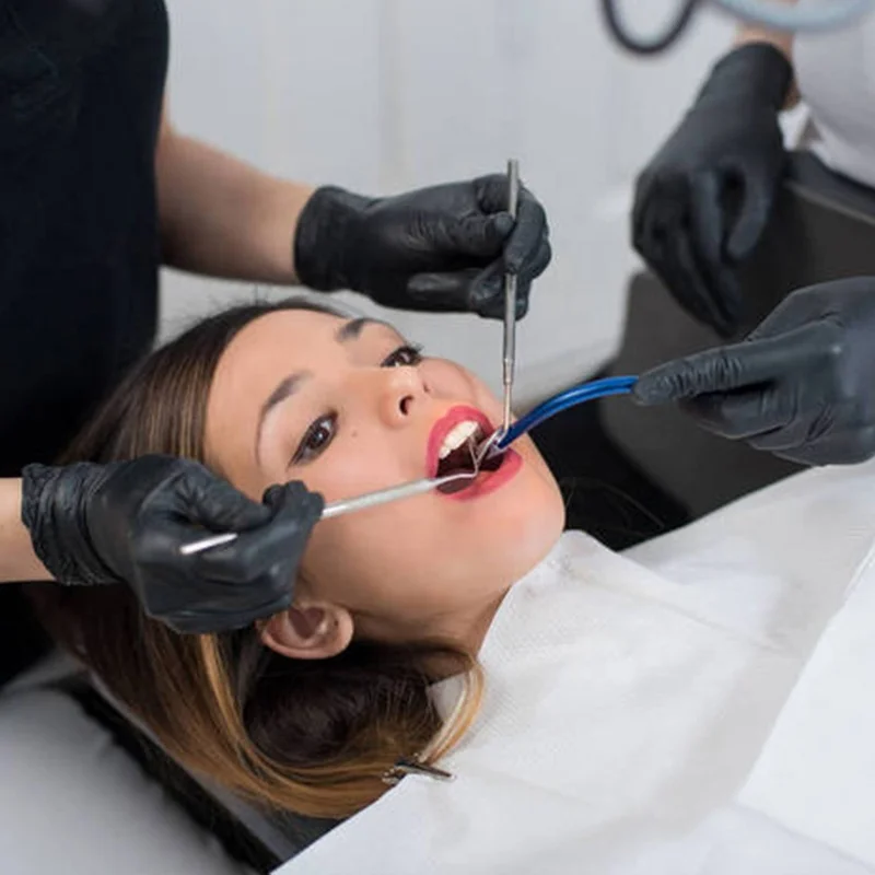 100PCS/Box PVC Gloves Latex Free Hospital Exam Protective Hand Gloves Black Disposable Powder Free Vinyl Gloves for Medical