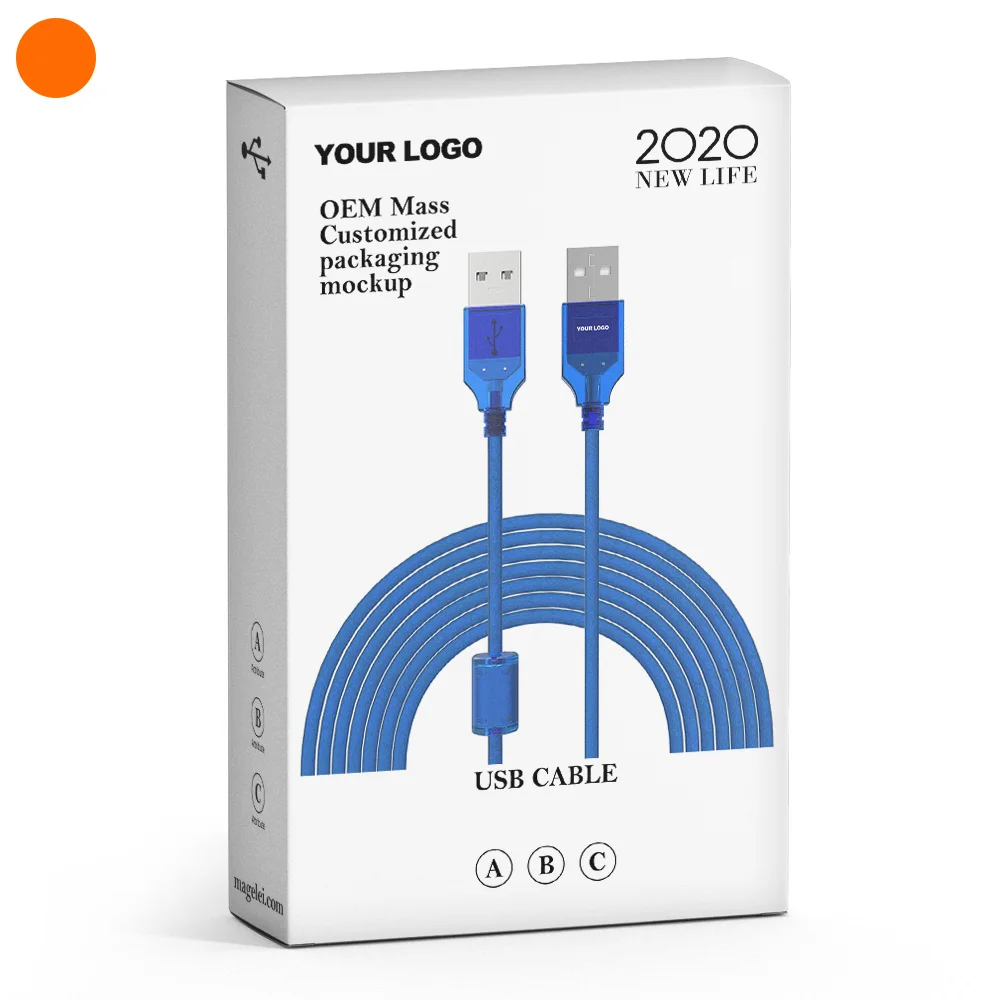 Bulk Price Oem Service Transparent Blue USB 2.0 A Male To  B Female Data Print Cable 6ft Usb Printer Cable With Braided