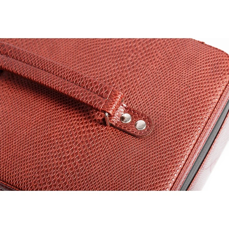 Multiple storage spaces Lock and cover Leather ziplock smell proof bag custom with handle