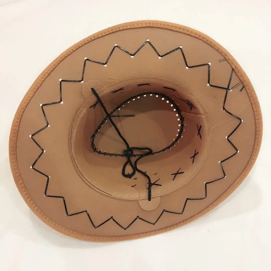 Fashion Classical Western Style Pink Cowboy Hat Classic Men Women Faux Suede Cowboy Hat