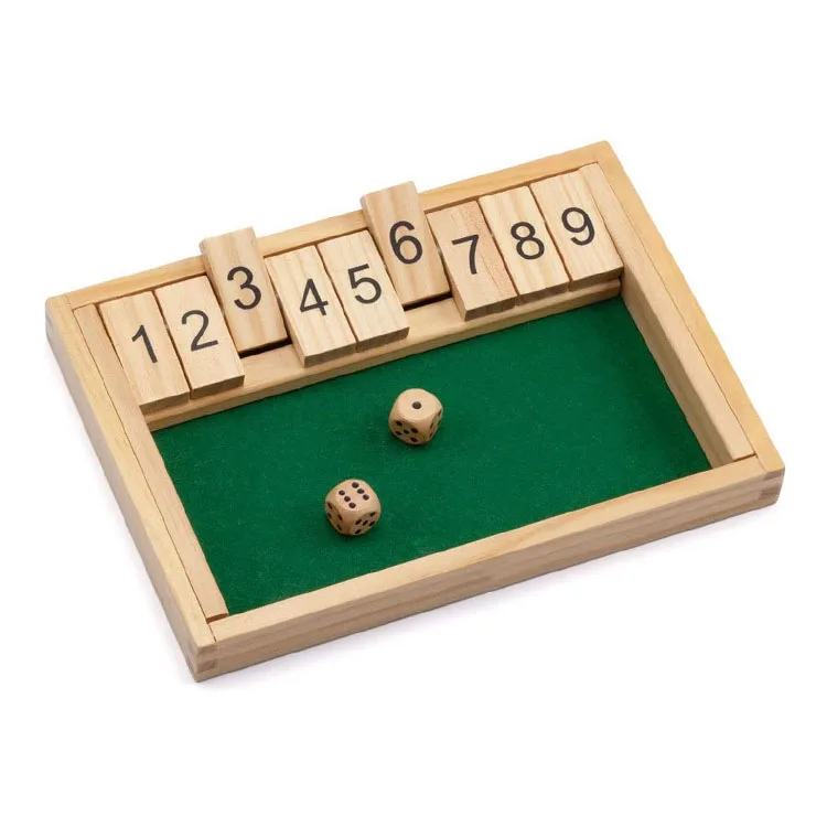 Popular Tabletop Pub and Bar Games 2 Players Wooden Board Game Wooden Shut The Box Dice Game