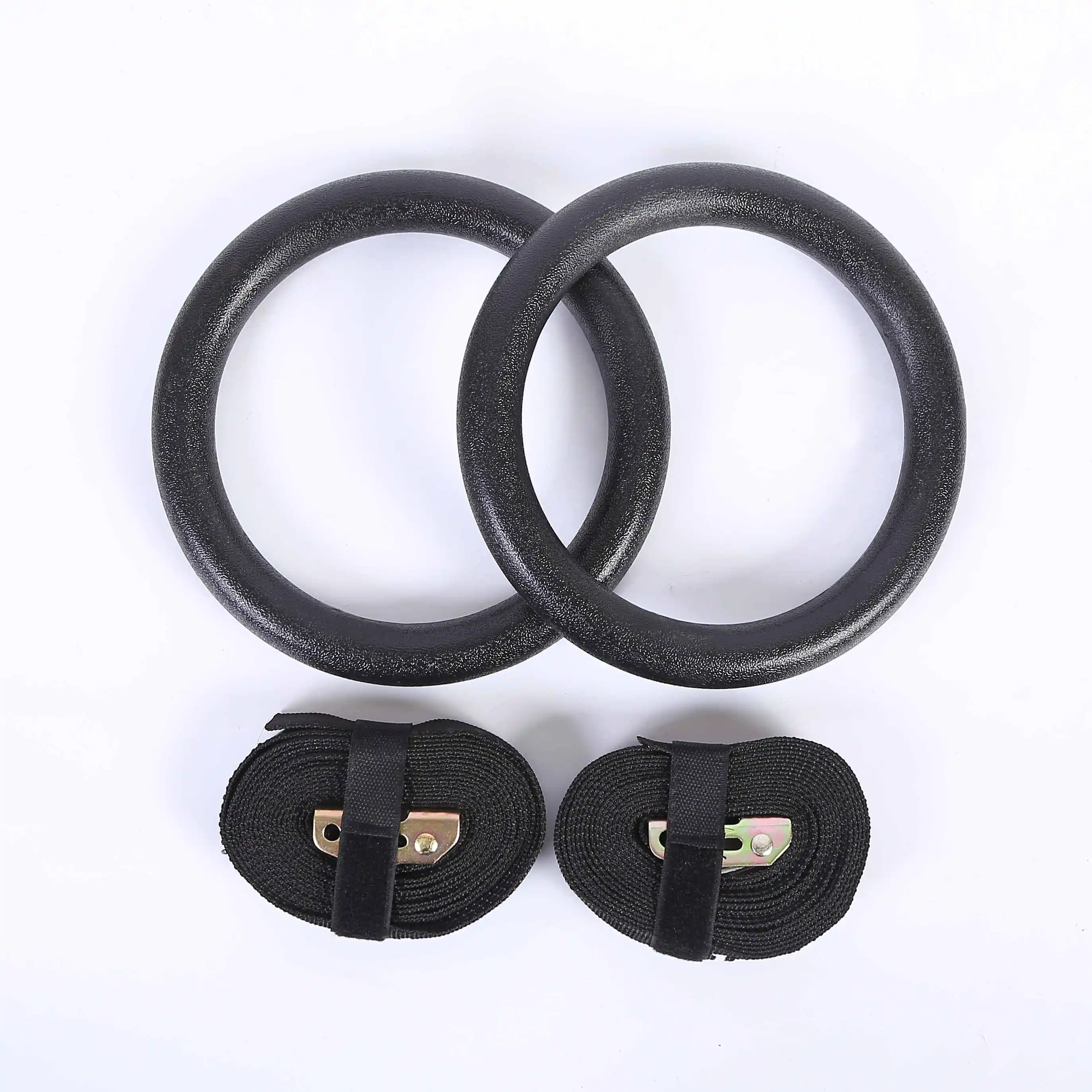 
Heavy Duty Fitness Workout Pull Ups And Dips Exercise Gym Wooden Gymnastic Rings With Adjustable Straps 