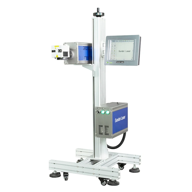 CO2 flying laser marking machine ipg fiber laser  metal machine Portable small engraving machine