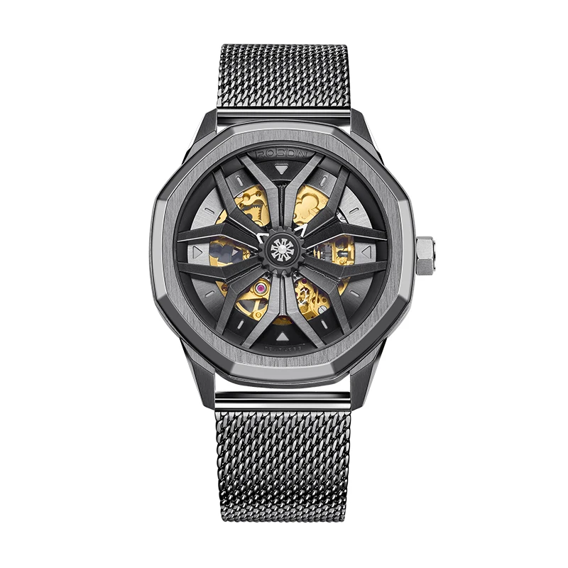 Skeleton Design Watch Mechanical 5 ATM Automatic Mechanical Watch Support Custom Mechanical Watch