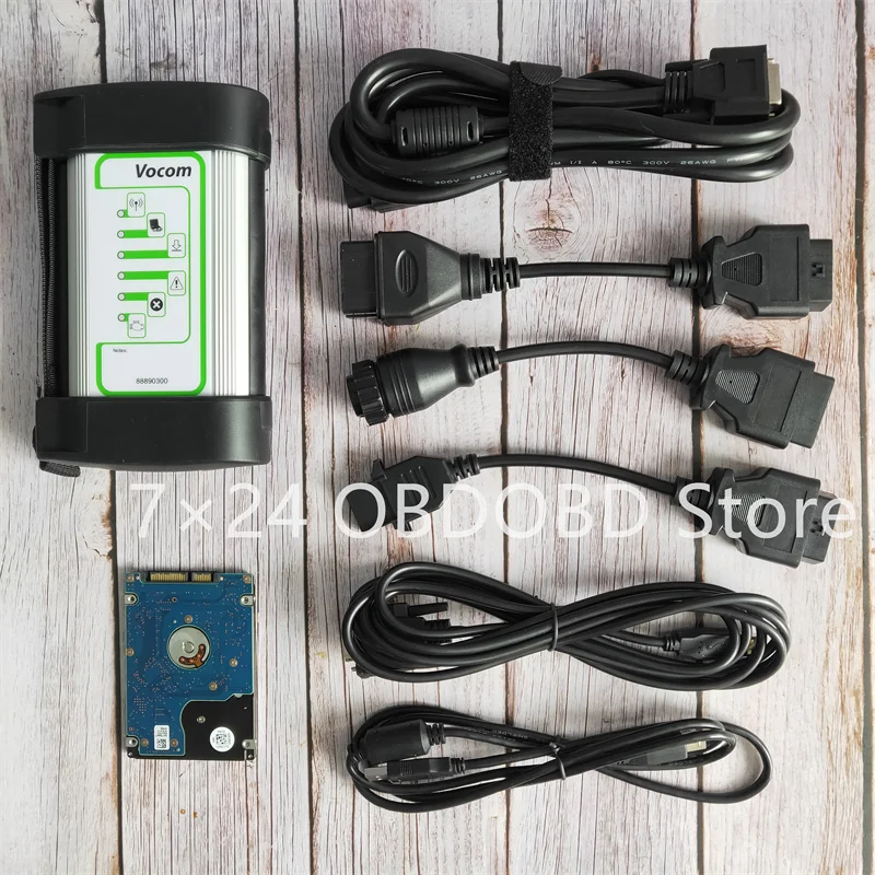V2.7.25/V2.8(HDD) Truck Diagnostic Tool Vocom 88890300 For Volvo/UD/Mack/Renault With Square Interface