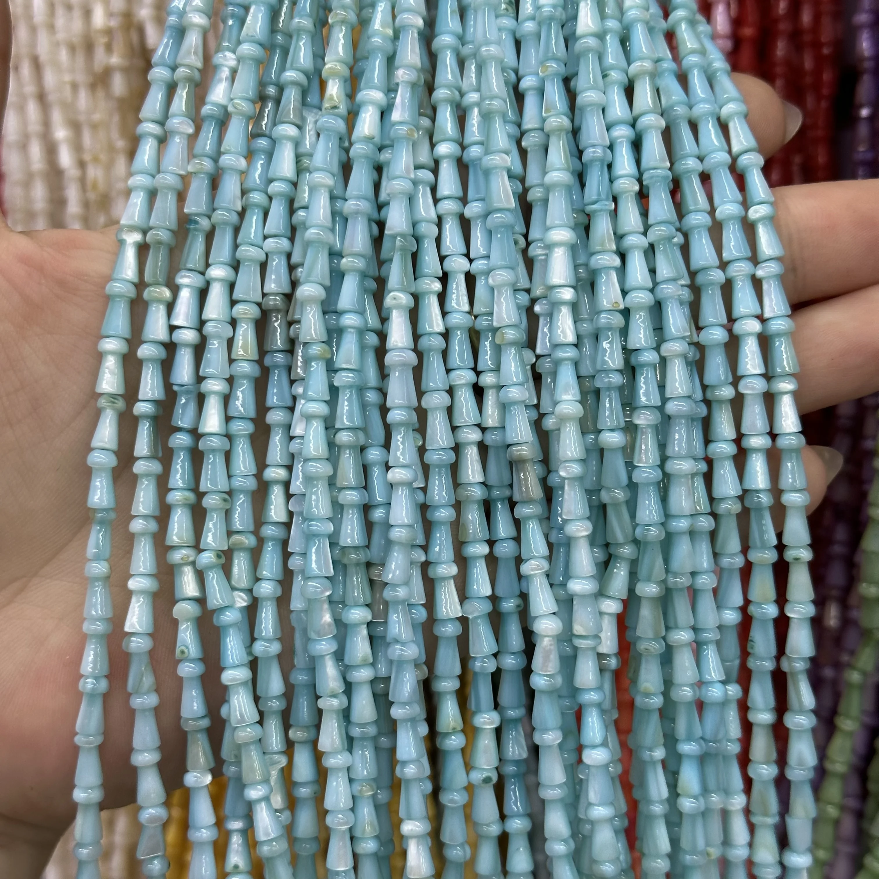 Horseshoe snail 4*7mm mushroom shell beads semi-finished loose beads diy bracelet necklace jewelry hairpin earrings wholesale