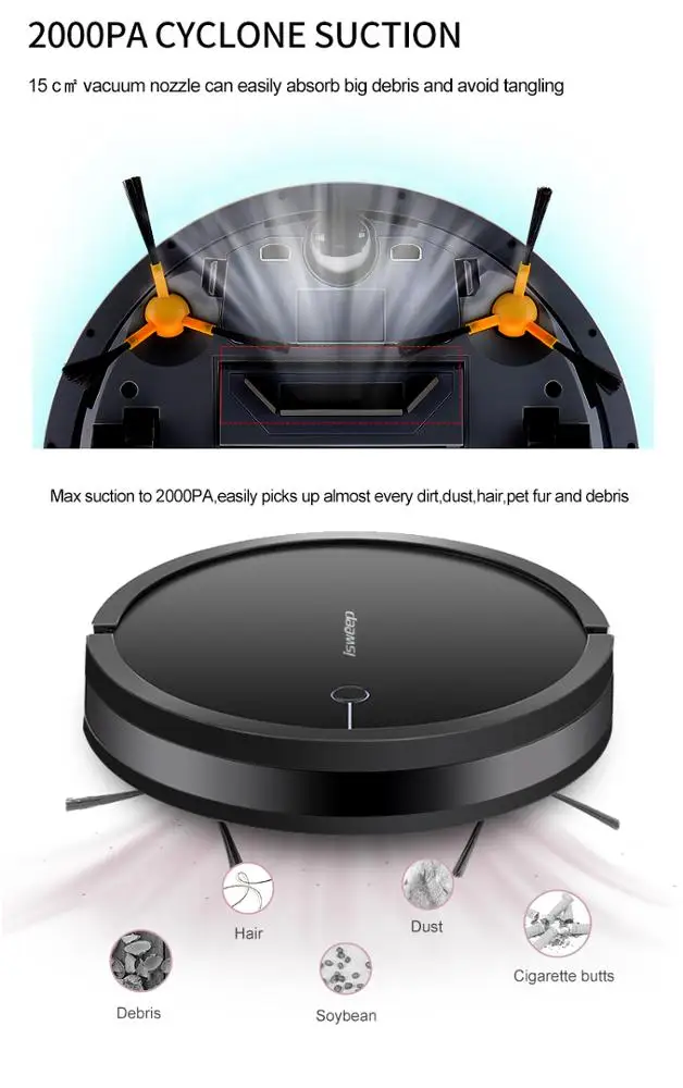 Black Mini Floor Vacuum Cleaning Robot with Controller Easy Home Robot Vacuum Cleaner Scheduled Cleaning Dry Household Ybs 1705