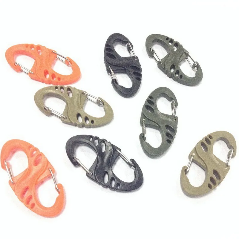 wholesale spot goods 5cm Plastic Key chain Tactical Camping Molle Backpack Hanging S Shape Snap Clip Carabiner