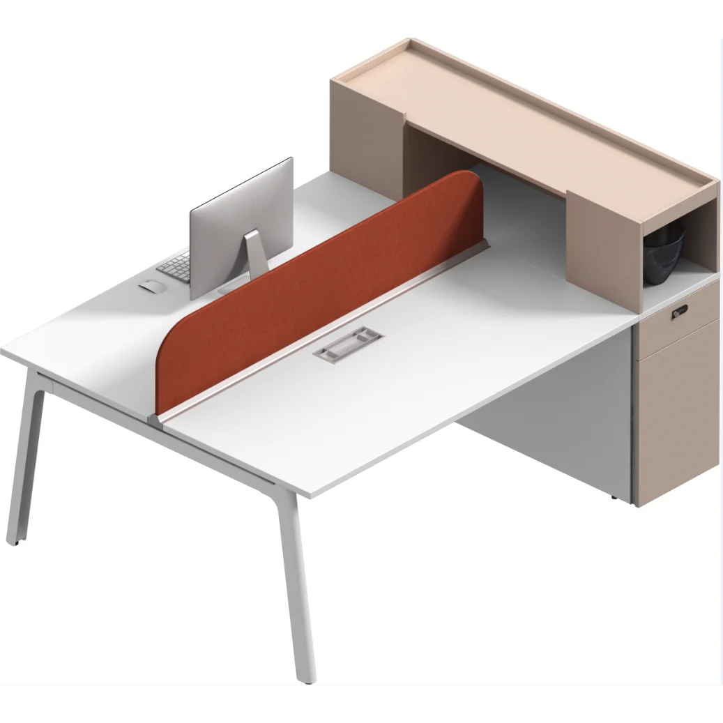 
special for wholesale economic modern straight staff working table with side cabinet white worksation desk 