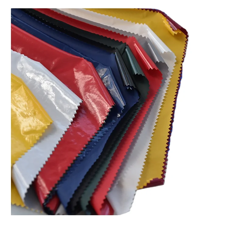 380T Fashion Style Glossy Bright Nylon Down Jacket Shiny PU Coated Taffeta Fabric Waterproof