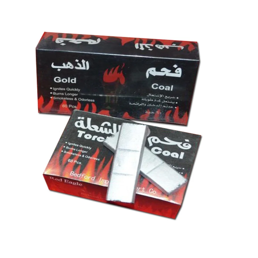 HQHS0060 HongQiang hot sale bamboo material shisha tablets silver hookah torch charcoal