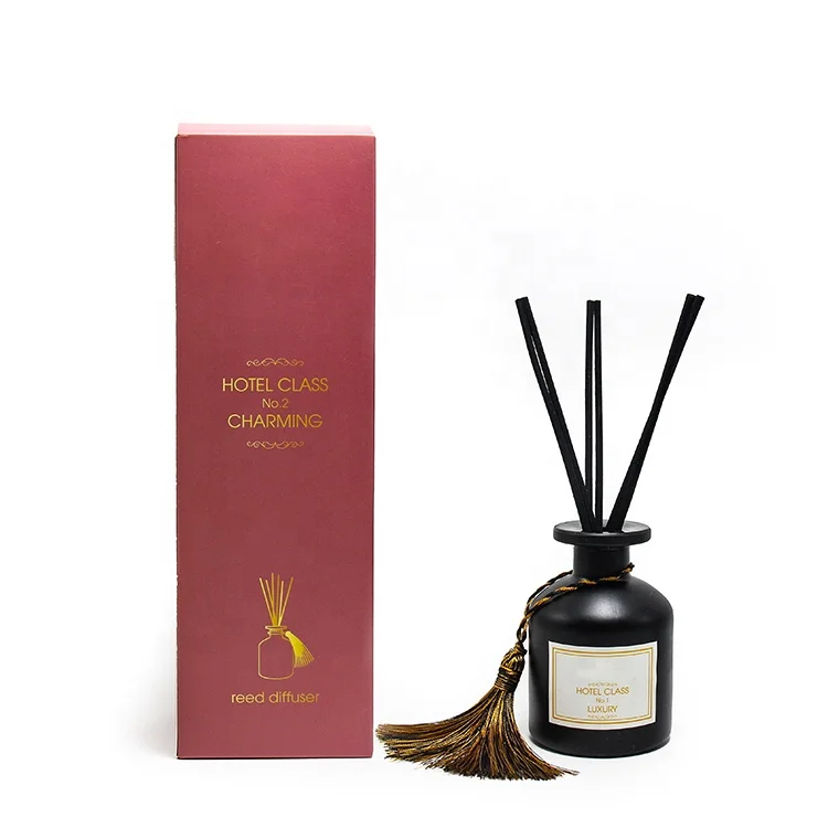 Customizable fragrance color box 100ml black round bottle Luxury Home Fragrance Air Refresher Reed Diffuser Air Freshener