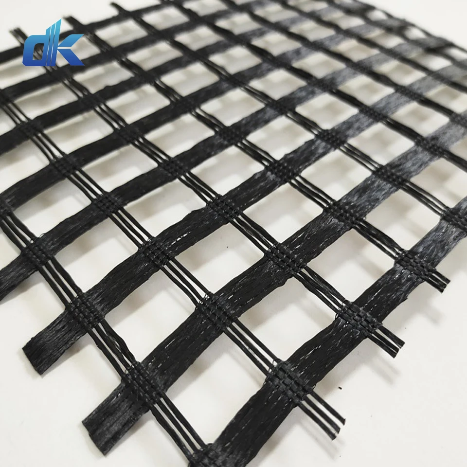 Dingkun 30KN/30KN Soil Reinforcement PET Geogrid