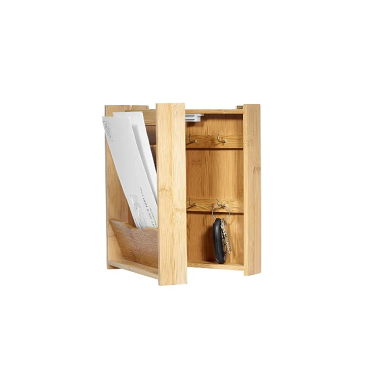 Домашний интуиция письмо стойка настенное крепление почты Организатор бамбуковая полка ключ деревянная коробка для хранения