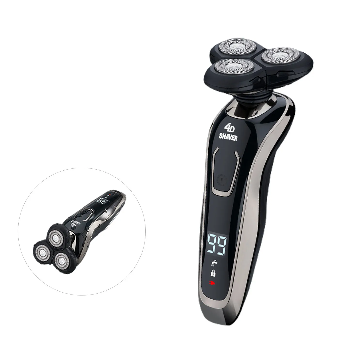 3 In 1 Electric Shaver 3 Floating Blade Heads Wet-dry Dual Use Waterproof Shaving Machine Razor Beard Trimmer Face Care For Men