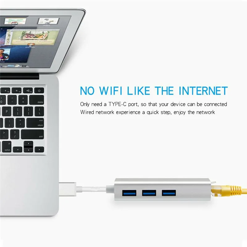 type-c to 100M network card converter usb hub with usb hub c to rj45 network port hub