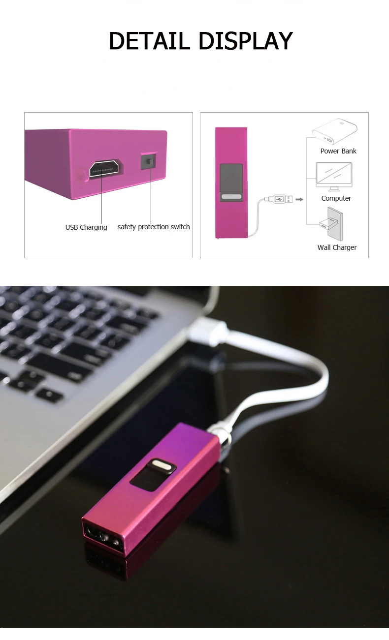 Big Sales Pull Ring Lighting Windproof USB Electronic Rechargeable Multi-purpose No Flame Double Arc
