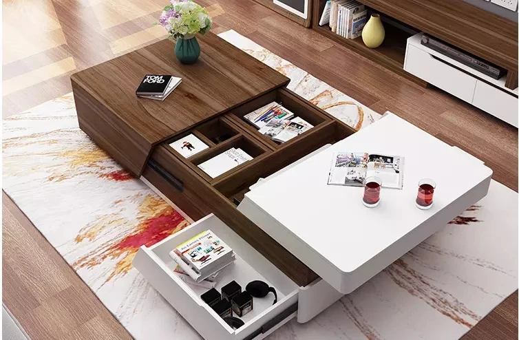 Space saving living room modern cheap wood folding lift top adjustable coffee tables